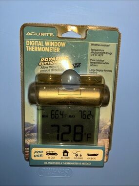 Digital Window Thermometer - Gold